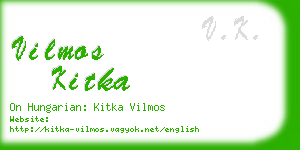 vilmos kitka business card